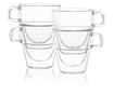 Set 4 cesti cu pereti dubli Quasar & Co. suprapozabile, sticla termorezistenta, transparente, 250 ml