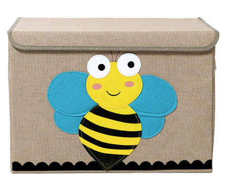 Кутия за играчки Quasar & Co., модел Bee, сгъваема, 53x36x36 cm, кафяв-тюркоаз