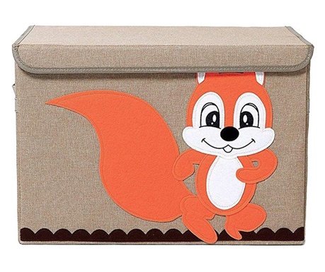 Кутия за играчки Quasar & Co., модел Fox, сгъваема, 53x36x36 cm, кафяв-оранжев