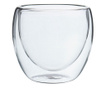 Pahar din sticla cu pereti dubli, Quasar & Co.®, 250 ml, pahar termic, design modern, pahar termorezistent, h 9 cm, d 8 cm