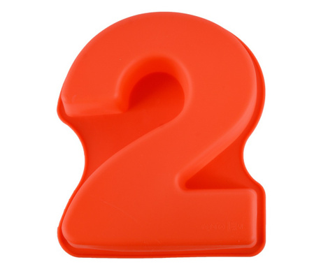 Форма за печене на кекс Quasar & Co.®, силикон, височина 23,5 см, червено, цифра 2
