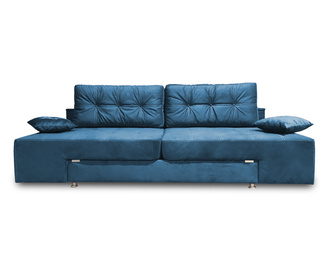 Canapea extensibila Rafael 160, Iza, pat, Relaxa, lada, noptiere, perne, culoare turquoise, plus, 250x105x85