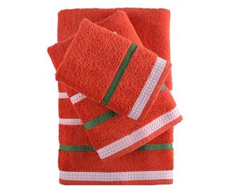 Комплект хавлии Benetton Червен (4 pcs)