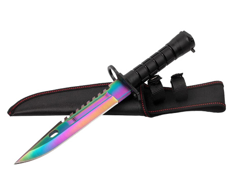 IdeallStore® vadászkés, Rainbow Spirit, többszínű, 32,5 cm, hüvely mellékelve