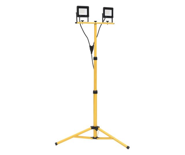 meleg fehér fényű háromlábú LED-es reflektor 2 x 50 W