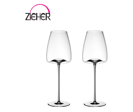 Комплект чаши за вино Vision - Straight HoReCa, Kристални, Ръчна изработка, 2 броя, ХоРеКа