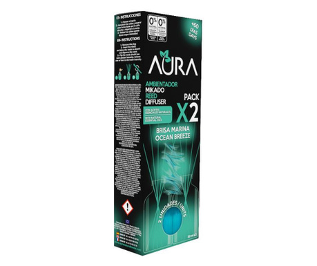Set 2 odorizante camera 0% alcool Aura – Briza marina 2 x 30 ml