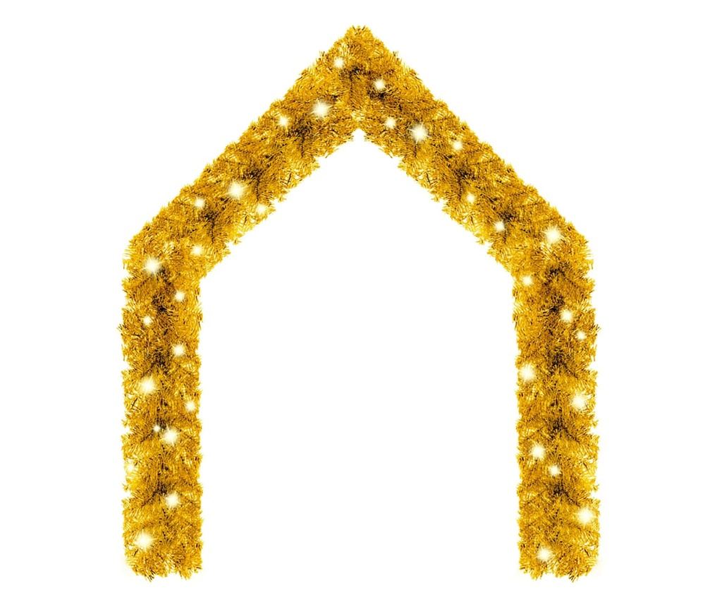Božićni vijenac s LED svjetlima, zlatni, 20 m - 2