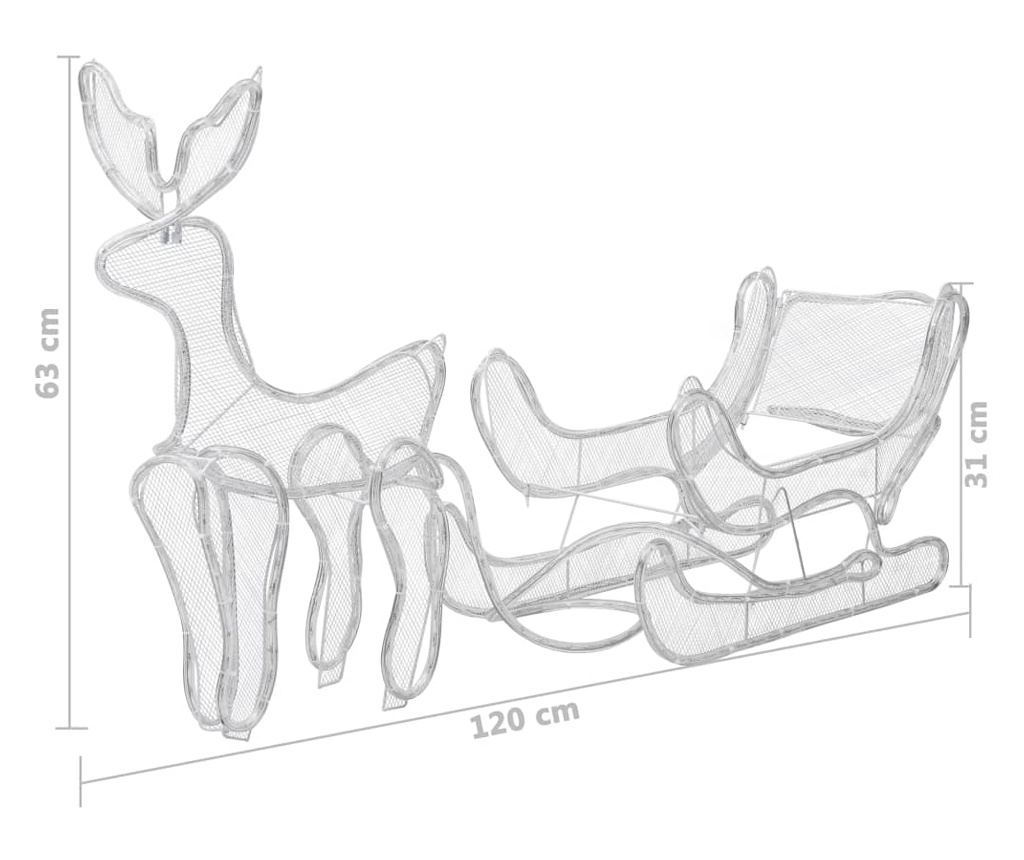 Božićna rasvjeta, jelen i saonice, mreža, 432 LED diode - 8