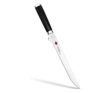 Fissman-Kensei Musashi szeletelő kés, damaszkuszi acél 67 rétegű, 20 cm, ezüst/fekete