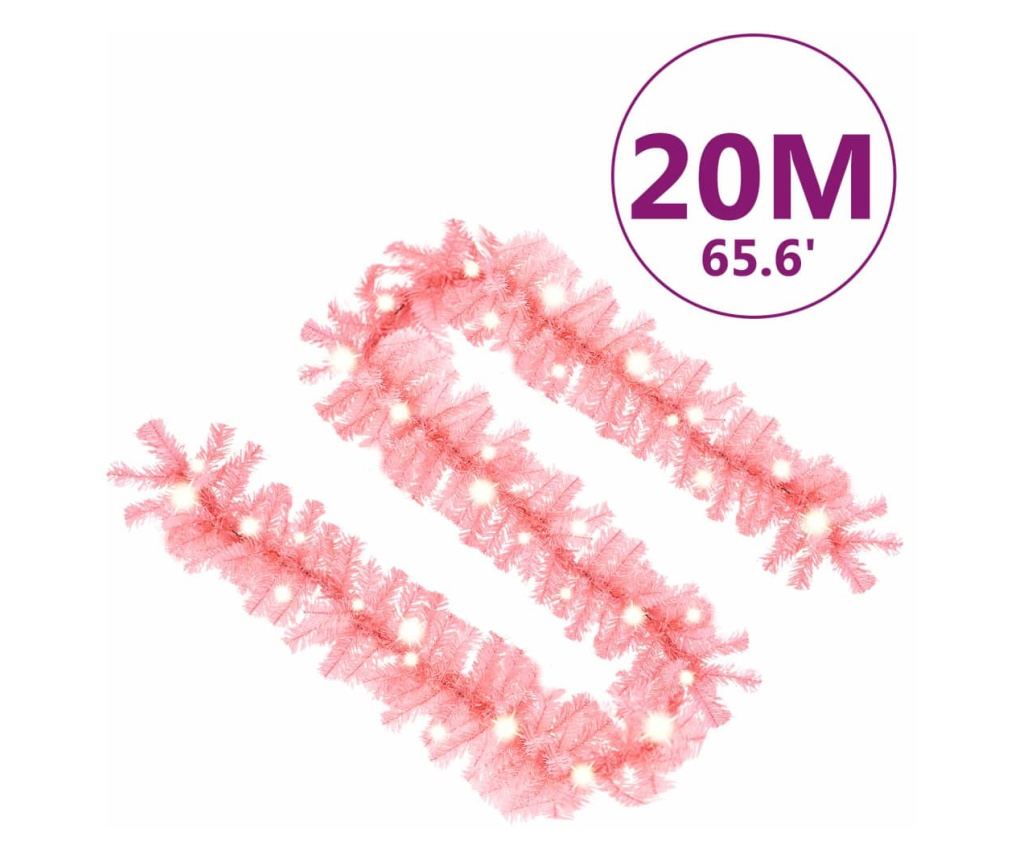 Božićna girlanda s LED svjetlima, ružičasta, 20 m - 7