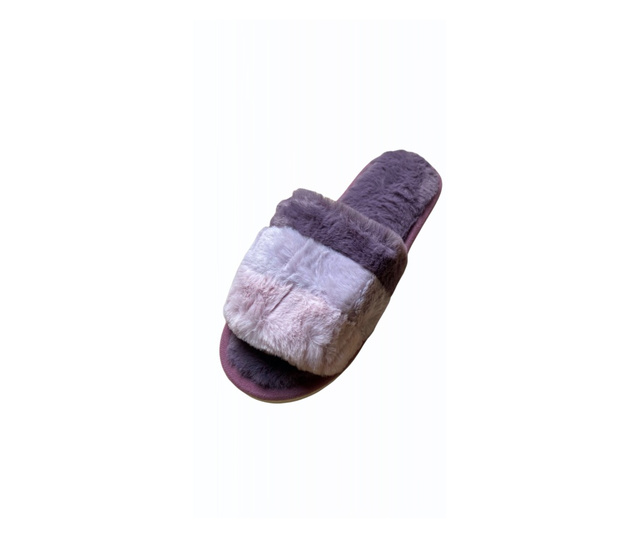 Papuci de casa decupati pentru dama, material textil, maro, marime 40-41 40-41 EU Maro