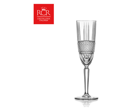 Комплект чаши за шампанско RCR Style Brillante, Kристални, HoReCa, 6 броя, ХоРеКа