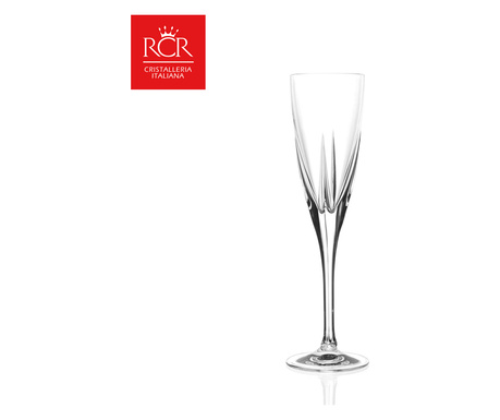 Комплект чаши за шампанско RCR Style Fusion, Kристални, HoReCa, 6 броя, ХоРеКа