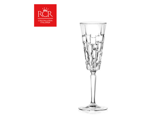 Комплект чаши за шампанско RCR Style Etna, Kристални, HoReCa, 6 броя, ХоРеКа