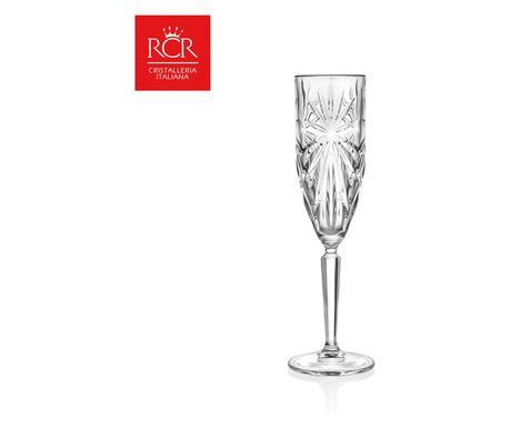 Комплект чаши за шампанско RCR Style Oasis, Kристални, HoReCa, 6 броя, ХоРеКа