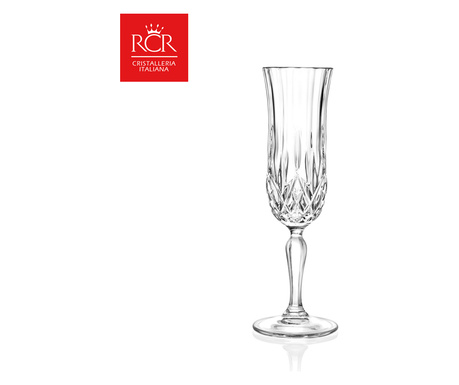 Комплект чаши за шампанско RCR Style Opera, Kристални, HoReCa, 6 броя, ХоРеКа