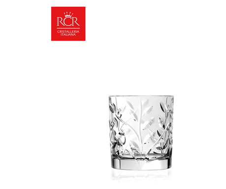 Комплект чаши за уиски RCR Style Laurus, Kристални, HoReCa, 6 броя, ХоРеКа