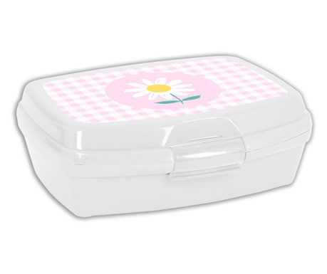 Кутия за Сандвичи Safta Flor, Пластмаса, Розов, Бял, 17 x 6 x 14 cm