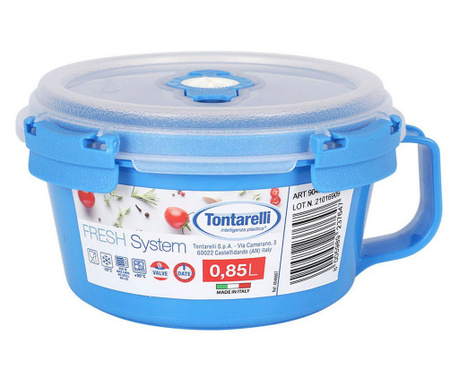 Кутия за обяд Tontarelli Fresh system Кръгъл Син Пластмаса 0,85 l