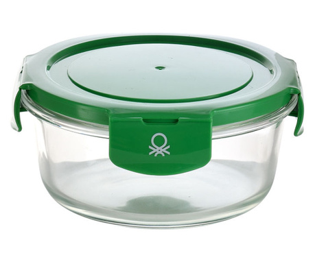 Херметическа Кутия за Обяд Benetton, 840 ml, Зелен, Пластмаса, полипропилен, Боросиликатно Стъкло