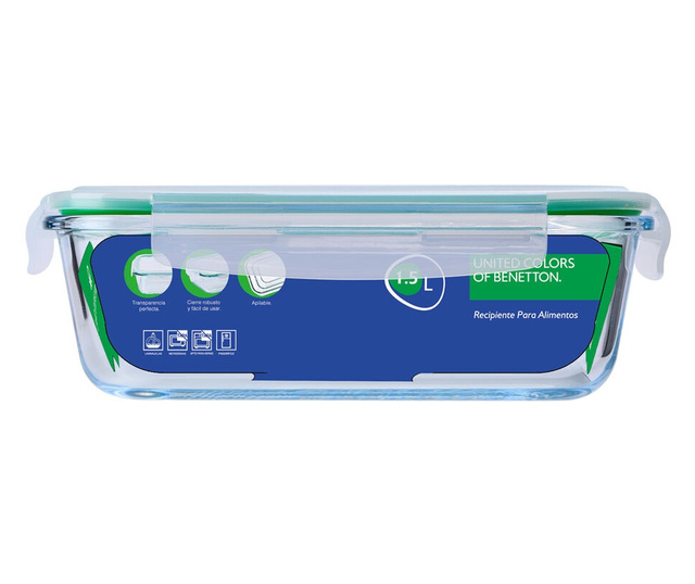 Херметическа Кутия за Обяд Benetton, BE084, Зелен, 1500 ml