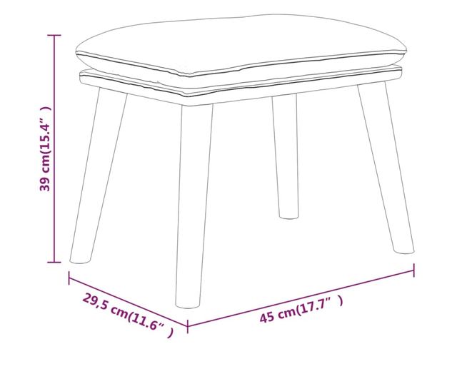 Табуретка, тъмносива, 45x29,5x39 см, текстил и изкуствена кожа