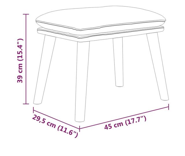 Sedežna garnitura za sprostitev s taburejem, svetlo siva, tekstil
