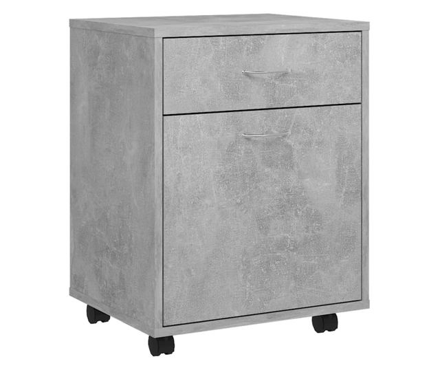 betonszürke forgácslap kerekes szekrény 45 x 38 x 54 cm