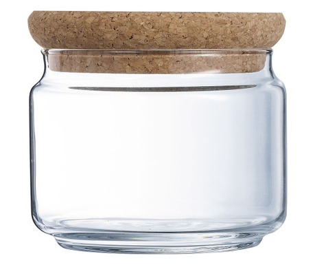 Буркан Luminarc Pure Jar, Кристал, Kорк, 0,5 L