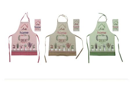 Престилка DKD Home Decor Розов Памук Зелен Shabby Chic (60 x 0.5 x 80 cm) (3 pcs)