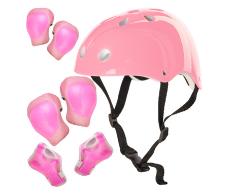 Детски предпазен комплект 7 части модел СКЕЙТБОРД Розов цвят