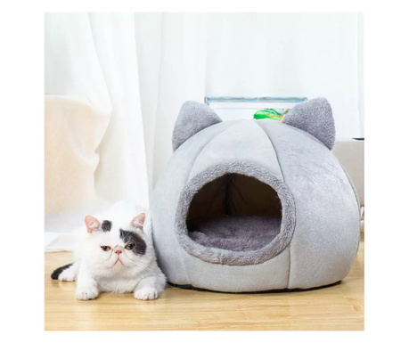 Естетично легло за куче или котка, цвят Сив, размер М, 30х30см