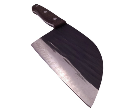 IdeallStore® szakácskés, kézzel készített, Chef Helper, 29,5 cm, rozsdamentes acél, 680 g, fekete