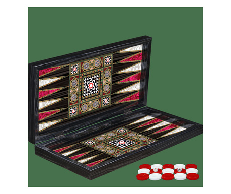 Joc de table model premium original turcesc, cu material din mdf cu strat de lac UV, I50Xl25Xh6 cm, Sedef