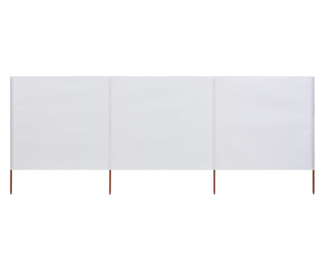 3-panelni vetrobran tkanina 400x80 cm peščeno bel