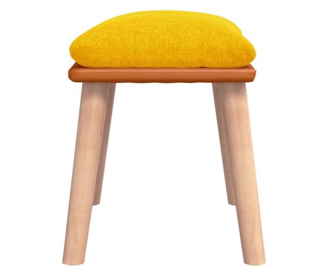 Табуретка, жълта, 45x29,5x39 см, текстил и изкуствена кожа Табуретка, жълта, 45x29,5x39 см, текстил и изкуствена кожа