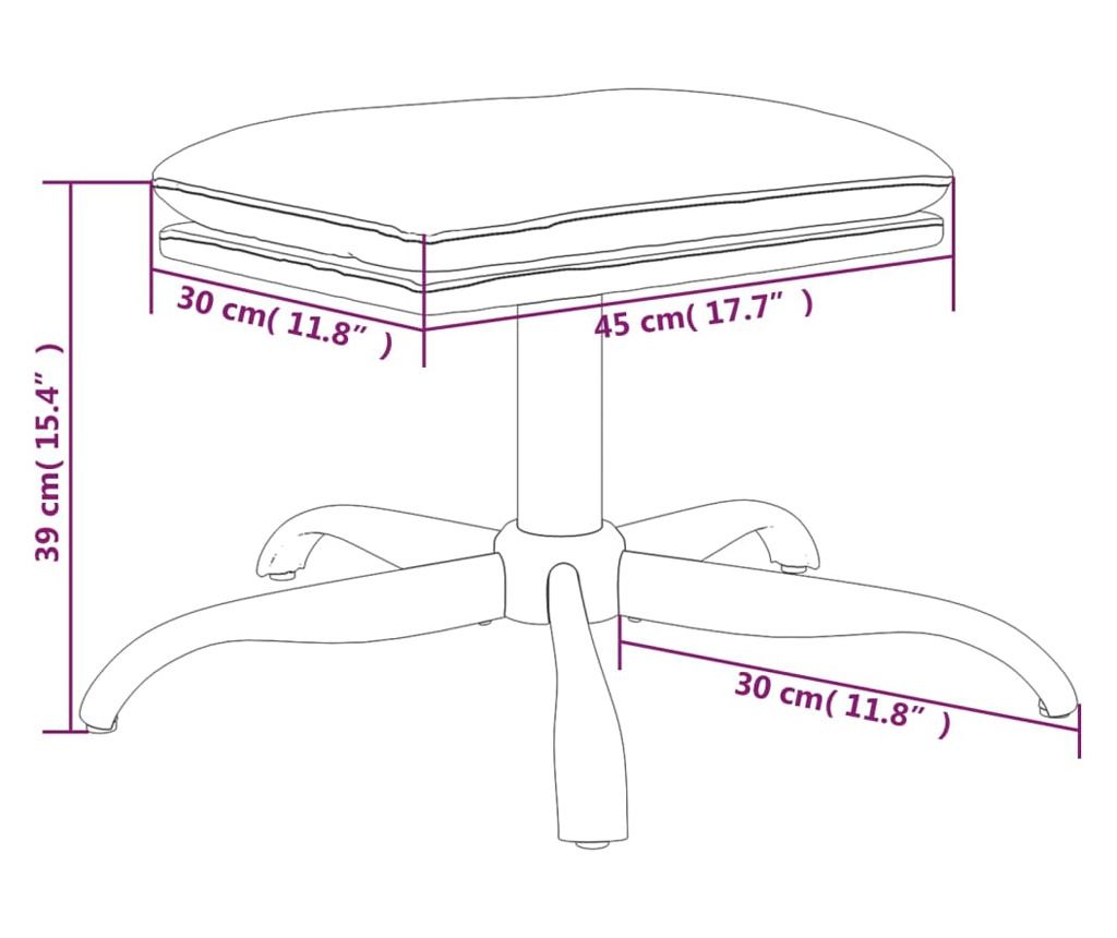 Табуретка, синя, 60x60x39 см, кадифе - 10