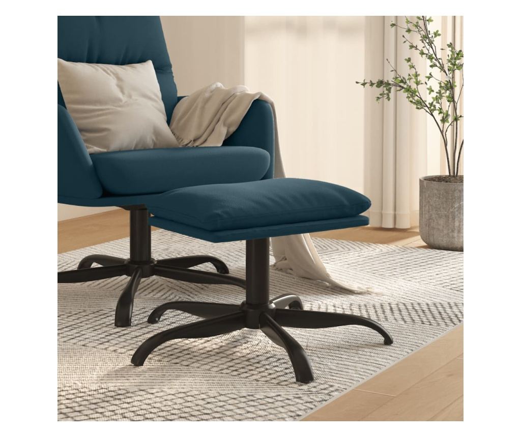 Табуретка, синя, 60x60x39 см, кадифе - 3