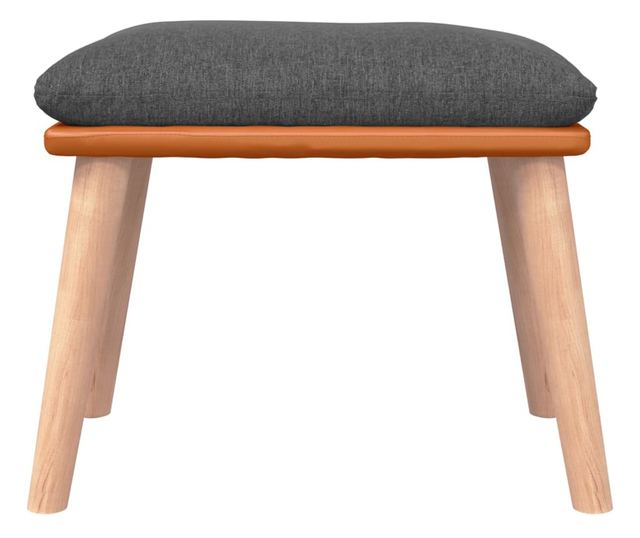 Табуретка, тъмносива, 45x29,5x39 см, текстил и изкуствена кожа