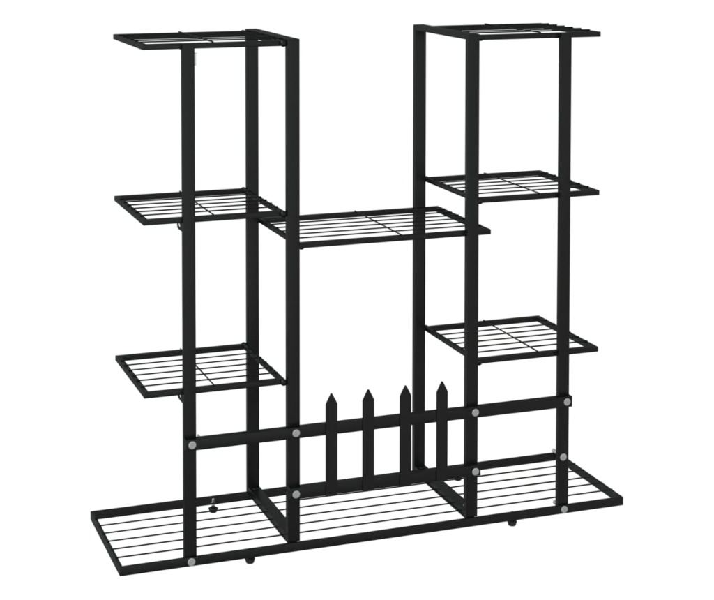 Stalak za cvijeće 94,5 x 25 x 89 cm crni željezni - 6