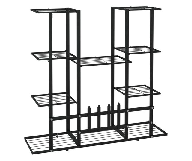 Stalak za cvijeće 94,5 x 25 x 89 cm crni željezni