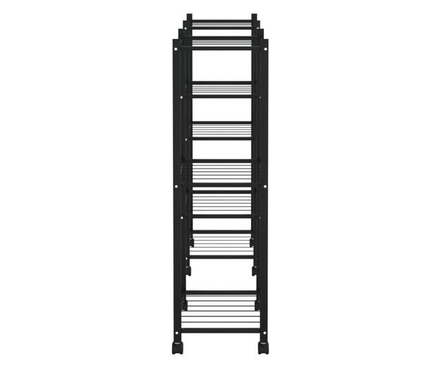 Stalak za cvijeće s kotačima 83 x 25 x 83,5 cm crni željezni