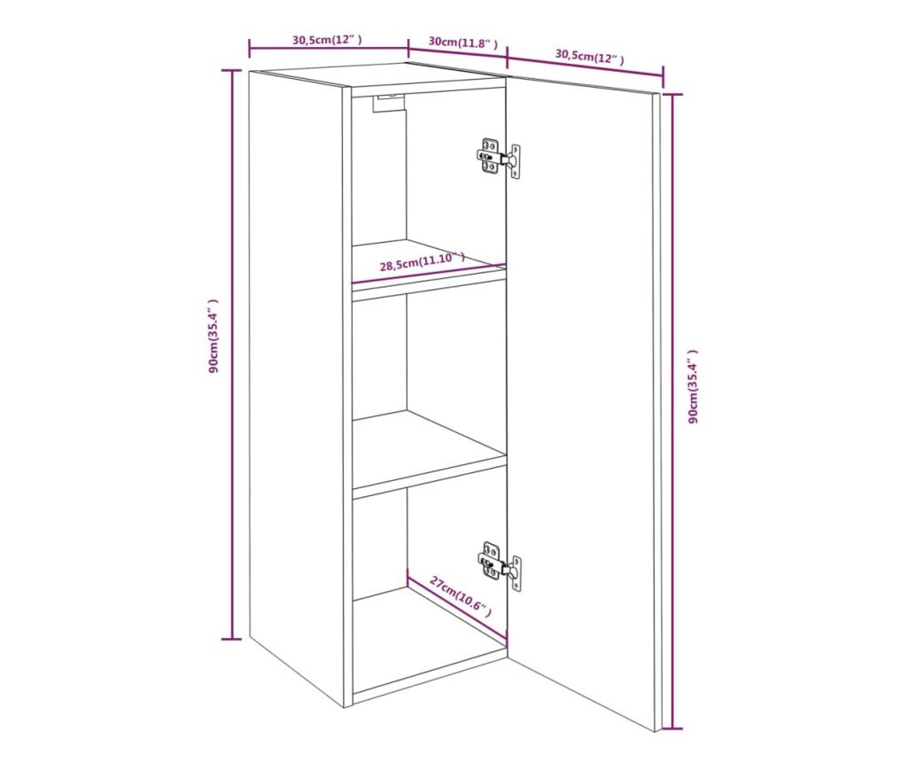 Zestaw szafek RTV, 8 elementów, Drewno Sonoma, Płyta wiórowa - 12