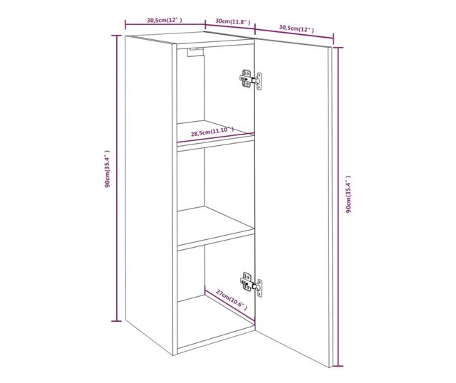 ТВ шкаф комплект, 8 части, Сонома дъб, Инженерна дървесина