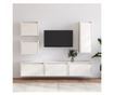 TV komode, bijela, 6 kom., masivno drvo bora