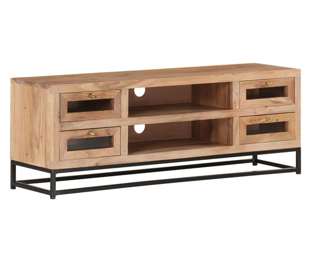 tömör akácfa TV-szekrény 110 x 30 x 40 cm