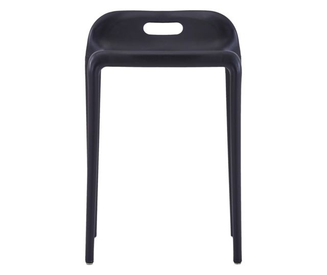 Stoli, zložljivi eden na drugega, 4 kosi, črne barve, plastični