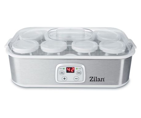 Aparat pentru facut iaurt Zilan ZLN6104 Gri, afisaj LED, timer, termostat reglabil