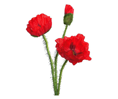 Floare artificiala de Mac rosu 48 cm